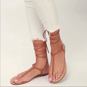 NWT Lulu’s Genuine Leather Gladiator Sandals
